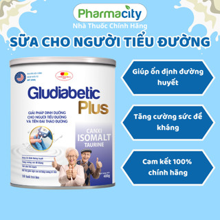 Sữa Bột GLUDIABETIC PLUS Hỗ Trợ Dinh Dưỡng Người Tiểu Đường Hộp 400/900g Chính Hãng Japa Kids