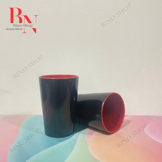 Ly Nhựa Melamine 2 Lớp Đỏ Đen Cao Cấp