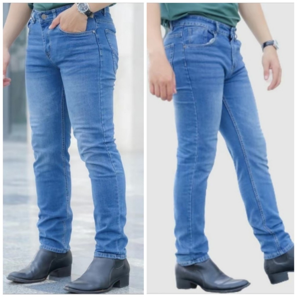 Quần Jean Nam Quần Bò Nam Trơn Co Giãn Dáng Skinny Hàng Công Ty Thiết Kế Cao Cấp