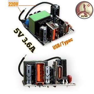 Nguồn sạc nhanh 5v 3.6a usb và typec