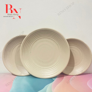 Dĩa Nhựa Melamine Gân Nhám Màu Nâu Nhiều Size