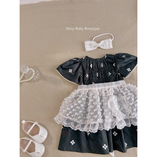 Đầm Thô Đen Hoa Dúm Ngực ( Bán rời yếm )