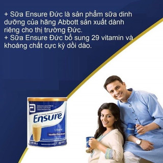 Sữa bột Ensure Đức 400gr, sữa Ensure cung cấp đầy đủ chất cho người gầy, suy nhược