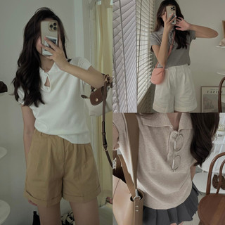 Áo Len Trơn Cổ Polo Tay Hến”YAHEE TOP” Hàng Quảng Châu siêu xinh