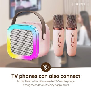 Goojodoq K12 Micro Kép Loa Bluetooth RGB Loa Bluetooth Karaoke Micro Loa Có USB / AUX / TF micro