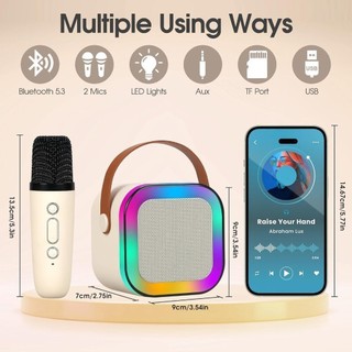 Goojodoq K12 Micro Kép Loa Bluetooth RGB Loa Bluetooth Karaoke Micro Loa Có USB / AUX / TF micro