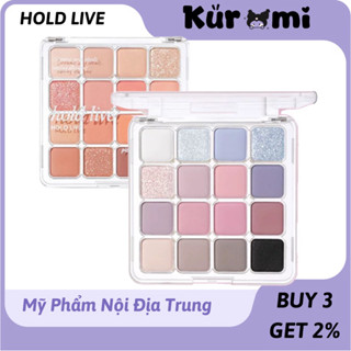 [HỎA TỐC 2H] Bảng phấn mắt Hold live16 ô Sunset Magic HOLD LIVE h02 Tone Hồng Lạnh Nhũ Mắt Mịn Lì kuromi cosmetic HL716