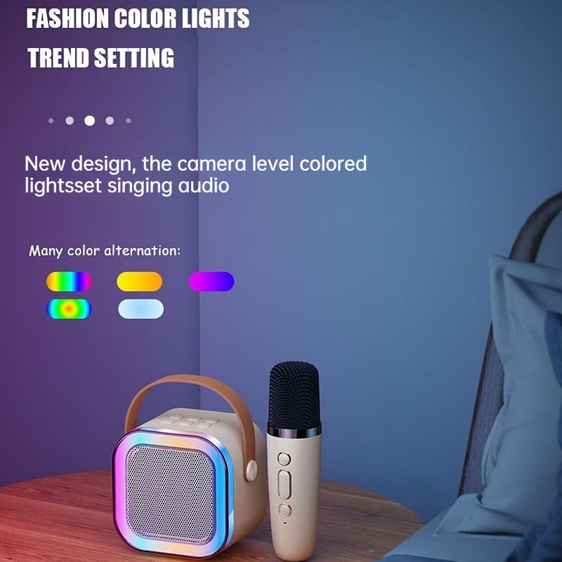Goojodoq K12 Micro Kép Loa Bluetooth RGB Loa Bluetooth Karaoke Micro Loa Có USB / AUX / TF micro