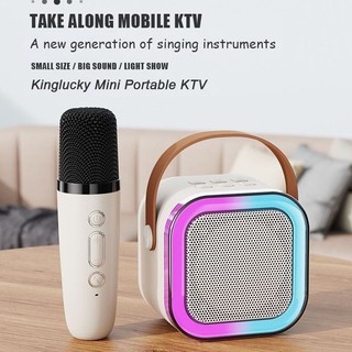 Goojodoq K12 Micro Kép Loa Bluetooth RGB Loa Bluetooth Karaoke Micro Loa Có USB / AUX / TF micro