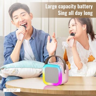 Goojodoq K12 Micro Kép Loa Bluetooth RGB Loa Bluetooth Karaoke Micro Loa Có USB / AUX / TF micro