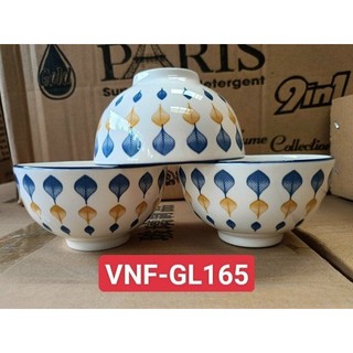 Combo 10 chén sứ, 5 chén cơm trắng dày 11cm, chén cơm khổng tước 11cm