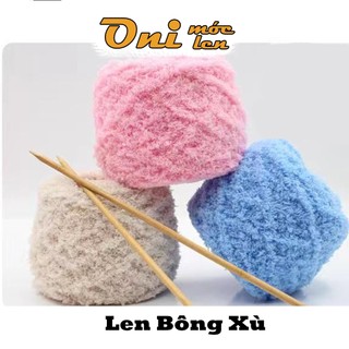  Cuộn Len Xù 100g Len Sợi Bông Xù Làm Khăn Thú Bông Nón Mềm Mịn 