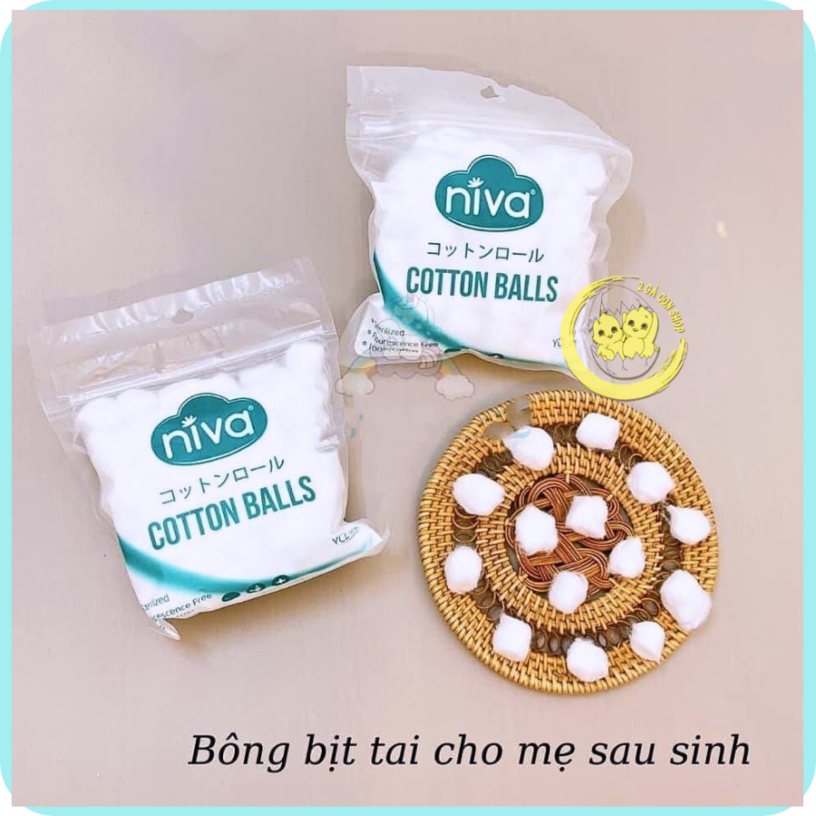 Bông gòn nhét tai cho mẹ sau sinh Niva dạng viên sẵn kháng khuẩn