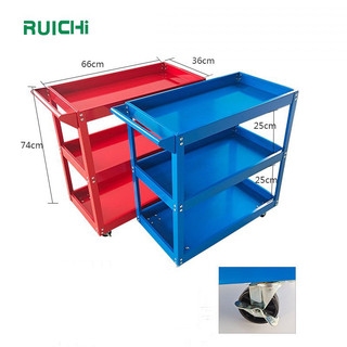 Xe đẩy dụng cụ, đồ nghề 3 tầng có tay cầm và bánh xe xoay 360 độ, dễ dàng di chuyển