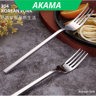 Nĩa inox xiên trái cây hoa quả, dĩa ăn bít tết, bánh pizza, mỳ spaghetti,cán vuông dày