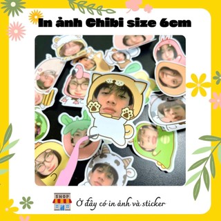Sticker dạng ảnh chibi, in ảnh ghép mặt theo yêu cầu