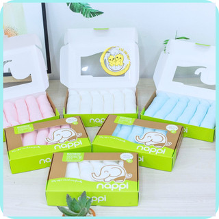 Khăn sữa sợi tre cho bé Nappi siêu mềm mịn-HỘP 6C nhiều màu