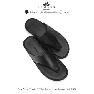 Dép LEMANS LS09 - Dép xỏ ngón da bò, đế cao su có mùi thơm, thiết kế quai da 3 lớp trẻ trung, Bảo hành chính hãng 06T