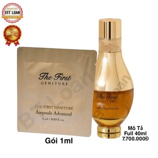 Combo sĩ 120 gói Tinh chất vàng Ohui The First Ampoule siêu hồi sinh da với thành phần vàng 24K lọ