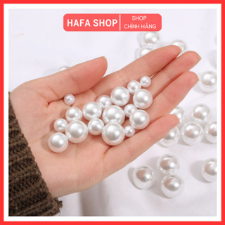 Túi 50 Hạt Ngọc Trai Giả 8mm Trang Trí Đồ Trang Sức Phụ Kiện