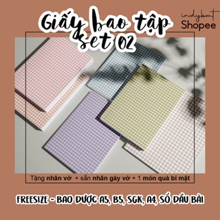[Set 2-6 mẫu] Giấy bọc vở, giấy bao tập, bao tập A5, bao tập B5, SGK, vở A4, sổ đầu bài