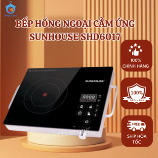 Chính Hãng Bếp Hồng Ngoại Ember Sunhouse SHD6017 cảm ứng, Hàng chính hãng, Tặng kèm vỉ nướng Bảo Hành 24 Tháng