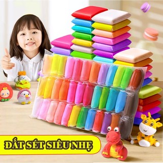 Combo đất sét tự khô Nhật 12/24 màu đất nặn tự khô hình cao cấp siêu nhẹ dành cho bé