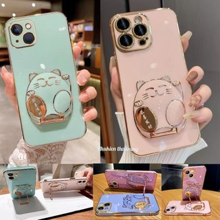 ốp lưng iphone, 6 plus, 7 plus, 8 plus, X, Xs,11,11pro 12, 12 pro, kèm giá đỡ mèo thần tài