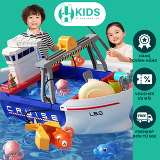 Đồ chơi tàu thuyền chở hàng cỡ lớn giáo dục sớm 4in1 X KIDS có trò câu cá, vòi nước nhà tắm, dụng cụ nấu ăn cho trẻ em