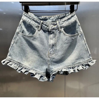 Hot quần short kaki mềm phối viền bèo cực đẹp - qb quần short kaki nữ xinh xắn