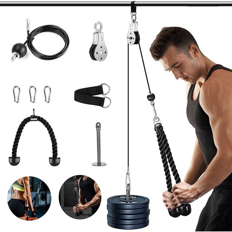  FULL SET    RẺ VÔ ĐỊCH   Bộ Dây Cáp Ròng Rọc Tập GYM Tại Nhà Tiện Lợi  TẬP FULL BODY  DA DẠNG BÀI TẬP 
