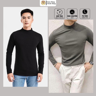 ÁO GIỮ NHIỆT NAM VẢI NỈ LÓT LÔNG, CỔ CAO 3 PHÂN