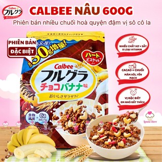 【DATE MỚI NHẤT】Ngũ cốc Calbee Nâu Chocolate Crunch & Banana Gói 600gr Ăn Kiêng Giảm Cân Ăn Sáng (Lanna Store)