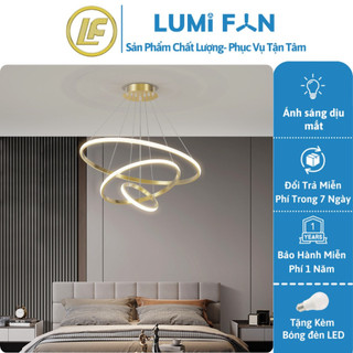 Đèn thả Lumifan 3 vòng,Đèn thả trần trang trí phòng khách,phòng bếp,Đèn thả trần Led