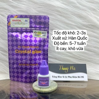 Keo nối mi Crystal Hàn Quốc khô 2-3s (5ml) keo tím, dùng nối mi volume, classic,tạo fan_Thúy Hà