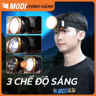 Đèn Pin Đội Đầu Headlamp MODI SOLAR, Đèn Pin Năng Lượng Mặt Trời Có Cổng Sạc USB Có Thể Chiếu Xa