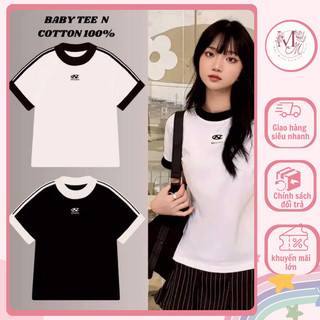   FREESHIP Áo Phông Baby Tee Nữ Áo Thun Form Fit Dáng Vừa Chất Cotton Khô 3158 