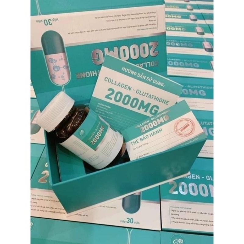 viên uống trắng da glutathione 2000mg full box