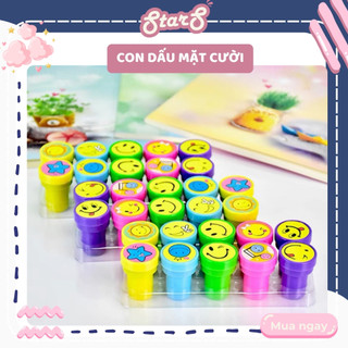 Con dấu đã có sẵn mực hình mặt cười cho bé sáng tạo cô giáo chấm điểm và quà tặng cho bé