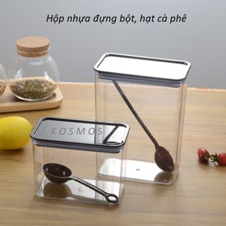 Hộp nhựa đựng bột, hạt, cà phê