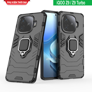 Ốp lưng iQOO Z9 / Z9 Turbo chống sốc Iron Man Iring giá đỡ mặt lưng xem phim cao cấp
