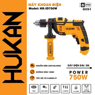 Máy Khoan Điện HUKAN HK-ID550 và HK-ID750 Có Đảo Chiều, điều chỉnh và thay đổi vận tốc 100% Lõi Đồng