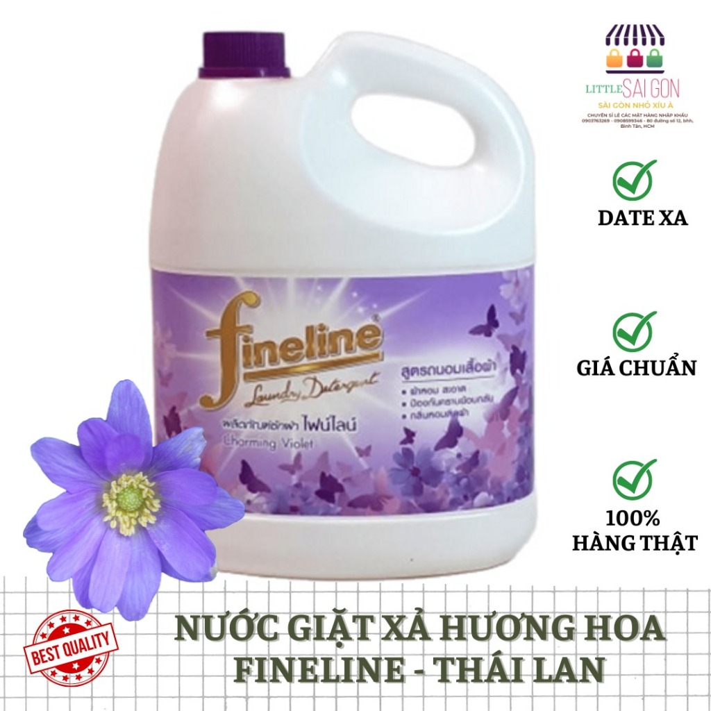 Nước giặt Fineline Thái Lan 3000ml đậm đặc hương hoa lưu lại hương thơm lâu giặt sạch kháng khuẩn khử mùi hôi