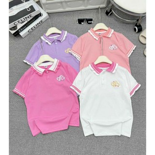 Polo bé gái áo phông có cổ bé gái hàng cotton cao cấp