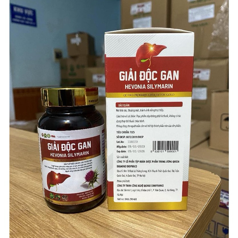 Viên Uống GIẢI ĐỘC GAN - HEVONIA SILYMARIN-CÀ GAI LEO XẠ ĐEN - Giúp làm mát gan, Bảo vệ gan, Hạ men gan - Hộp 60 viên