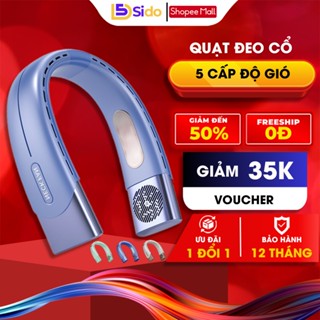  Quạt đeo cổ mini Sidolight SH13 làm mát 5 chế độ máy quạt không dây treo cổ tích điện không tiếng ồn 