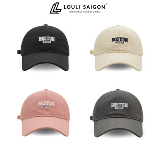 Mũ lưỡi trai bóng chày LOULI SAIGON thêu chữ BOSTON form mềm, nón kết nam nữ vải kaki cao cấp M58