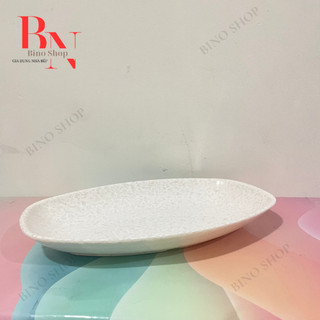 Dĩa Nhựa Melamine Vân Đá Kem