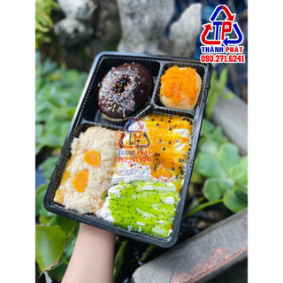 100 Hộp 4 ngăn đựng cơm HT25 - Hộp HT25 đựng bánh 4 ngăn mix vị - Hộp cơm 4 ngăn Ht25