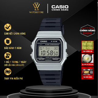 Đồng Hồ Casio Unisex F-91WM-7ADF Màu Trắng Mặt Kính Nhựa Vuông 35.2mm Chống Nước Dây Nhựa Chính Hãng